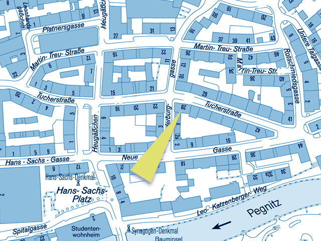 Stadtplan mit Bernstein-Museum Nürnberg