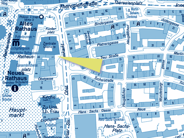 Stadtplan mit Obstmarktbunker